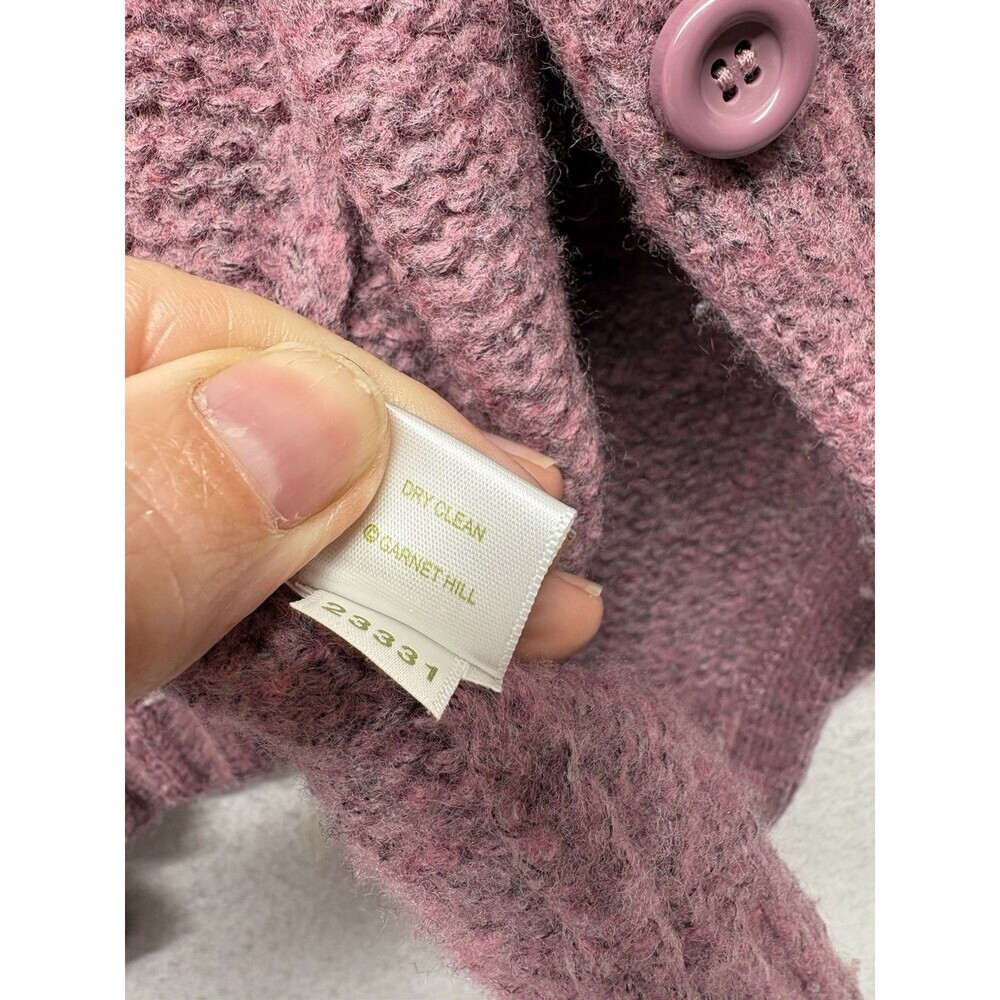 Garnet Hill fair isle cardigan button down sweater wool blend Purple Size Small - Picture 4 of 5